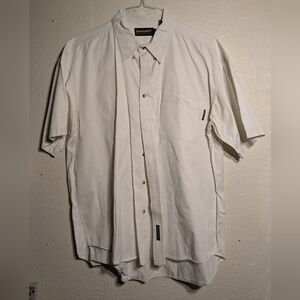 timberland Weather Gear Men's White Short Sleeve Button Up Shirt Size Xl